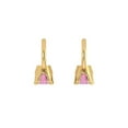 thumbnail image 4 of 14K Solid Gold Lever Back Stud Earrings for Women | 1.06 cttw Round Cut Simulated Pink Diamond | Yellow Gold, 4 of 5