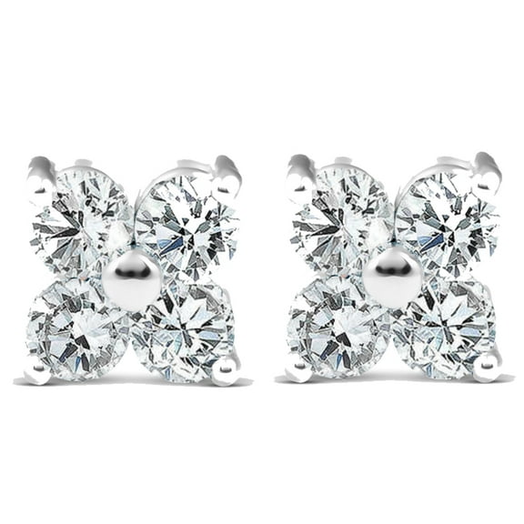 Pompeii 1/2ct Diamond Eight-Stone Studs 14K White Gold (G/H,SI2-SI3)