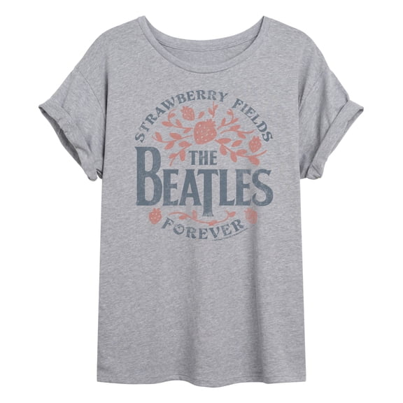The Beatles - Strawberry Fields - Juniors Oversized Graphic T-Shirt