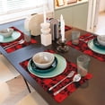 thumbnail image 6 of Placemats Set of 4 / 6, Red Skulls 3 Placemats for Dining Table Indoor/Outdoors Heat Resistant Washable Placemats 18" x 12", 6 of 8