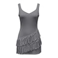 thumbnail image 4 of Ovbmpzd Sexy Women Summer Dresses Mini Gray A-Line Solid Dresses Casual Sleeveless V-Neck Dresses Summer Dresses,XL, 4 of 6
