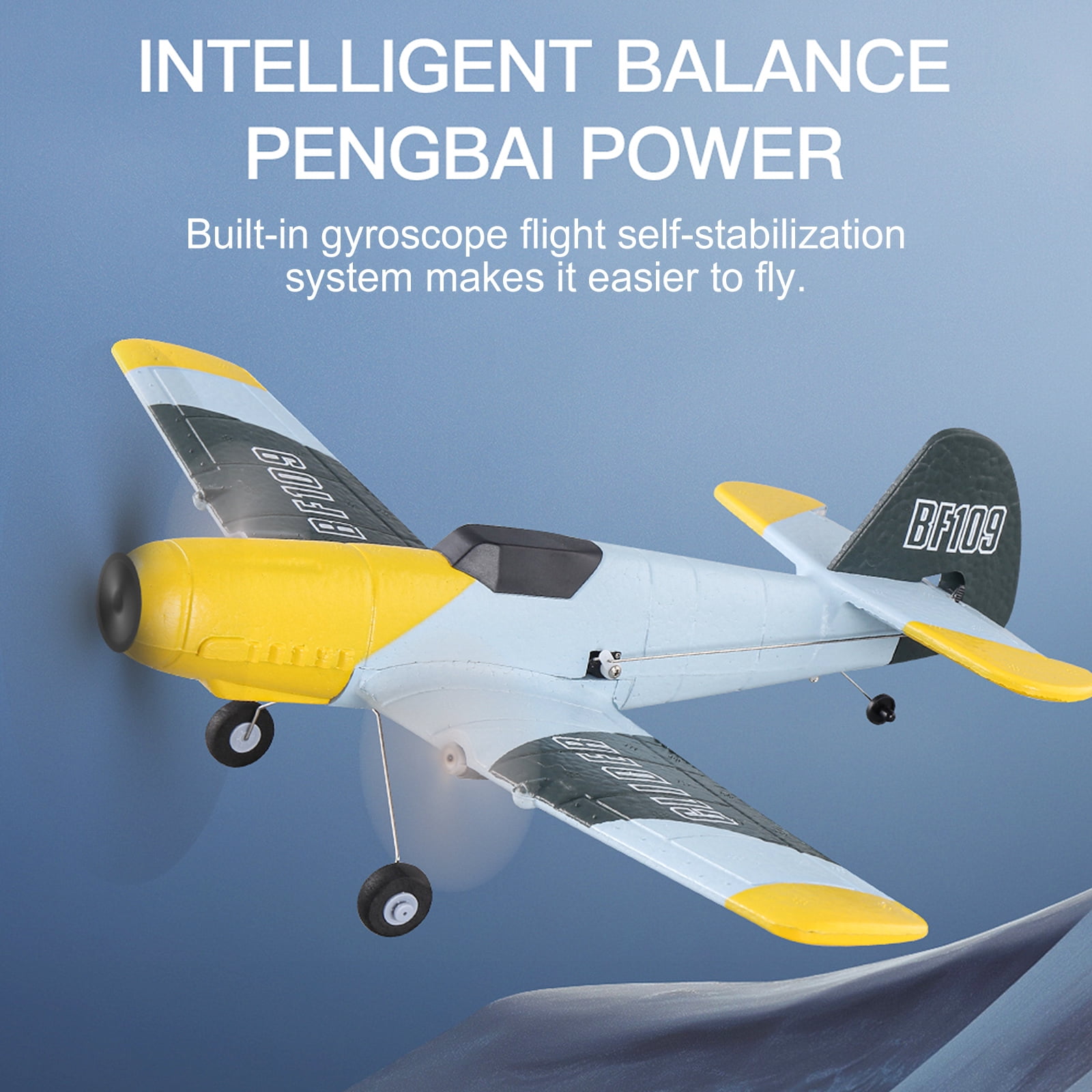 RC Plane 3Channel BF-109 Airplane Toys 2.4GHZ 6-Axis Gyro Plane With 2 Batteries