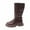 Brown, variant on HUANBAI Stylish Girls Boots With Warm Fleece Children's Long Tube Boots British Style Boots With Bowknot Design For Every Occasion Girls Ankle Boots 3.5-4 Years