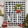 thumbnail image 2 of HOME Christmas Wreath Shower Curtains for Bathroom, Bow Retro Black And White Check Waterproof Fabric Shower Curtain for Bathroom Bathtub Decoration, Machine Washable, 72"x72", 2 of 9