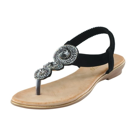 

nsendm Womens Studded Sandals Size 10 Women Sandals Rhinestones Flat Sandals Summer Womens Comfy Sports Knit Sandals Black 7