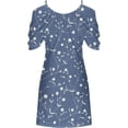 thumbnail image 4 of Women's Casual Tennis Dress Summer Crew Neck Cold Shoulder Floral Print Straps Swing Dress for Beach Cover-Up Lightweight Women’s Dress Blue S, 4 of 4
