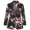 thumbnail image 1 of Blazer MINTLIMIT para mujer, corte ajustado, manga 3/4, elástico, negro, 1 of 7