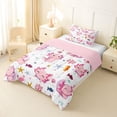 thumbnail image 2 of Manfei Cute Axolotl Twin Comforter Sets,Sea Life Seamless Bedding Set For Girls,Pink White,Pink Reversible,2pcs,1 Comforter and 1 Pillowcase, 2 of 8