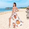 thumbnail image 6 of FORMRS Womens Long Sarong Beach Wrap Semi-Sheer Bikini Skirt Bathing Swimsuit Cover Up, Beige Fall Coffee, 6 of 7