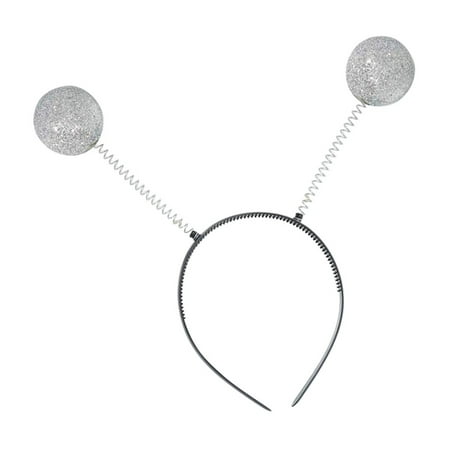 MSSugar Silver Antenna Headband Alien Ball Boppers for Funny Party Costume