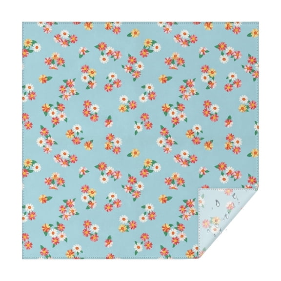 Pioneer Flower Floral Print Pattern Square Tablecloth, Waterproof Wipeable Spillproof Washable Table Cover for Home Kitchen Party Decor, 42"x42"