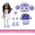thumbnail image 5 of Barbie Cutie Reveal Cozy Cute Tees Series Chelsea Doll & Accessories, Plush Poodle, Brunette Small Doll, 5 of 6