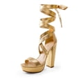 thumbnail image 1 of Sandalia DREAM PAIRS Gladiadora con Tiras y Tacón Dorado de 13 cm, 1 of 8
