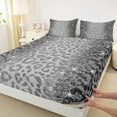 thumbnail image 3 of jejeloiu Wild Cheetah Pattern Twin Sheet Sets,Gray Sequin Print Twin Fitted Sheet,Jungle Animal Flat Sheet For Boys Girls,Super Cozy Room Decor,3pcs, 3 of 7
