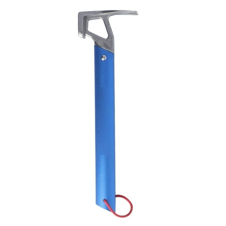 

Multi-Function Tent Stake Tool for Outdoor Adventures in Blue Aluminum Handle Camping Hammer