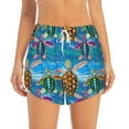thumbnail image 2 of Goofa Little Sea Turtles Printed Women 2 in 1 Running Shorts,Quick Dry Athletic Workout Shorts,High Waisted Athletic Shorts with Liner Pockets-Medium, 2 of 9