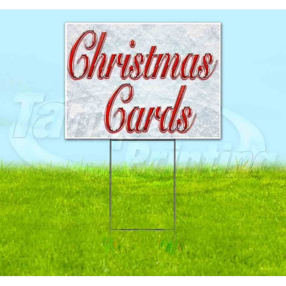 Christmas Cards (18" x 24") Yard Sign, Includes Metal Step Stake