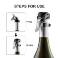 thumbnail image 5 of OWO Champagne Stoppers Stainless Steel Champagne Saver with Silicone Leak Proof Wine Stoppers for Red Wine Champagne Cava and Sparking(2 pack), 5 of 6