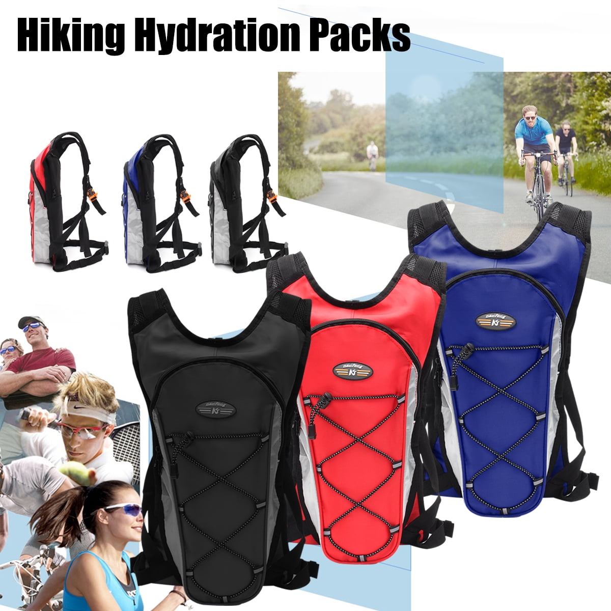 5L Hiking Hydration Pack +2L Water Bag Rucksack Backpack Cycling Bladder Bag by