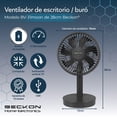 thumbnail image 2 of Ventilador De Torre mesa Compacto recargable color negro moon para Escritorio Oficina Buró con cable usb silencioso de 4 velocidades altura de 28cm Beckon, 2 of 8