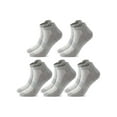 thumbnail image 3 of PULLIMORE Ankle Low-Cut Socks for Women Men, Cotton Thin Breathable Athletic Sock 5 Pairs (Gray,S), 3 of 9