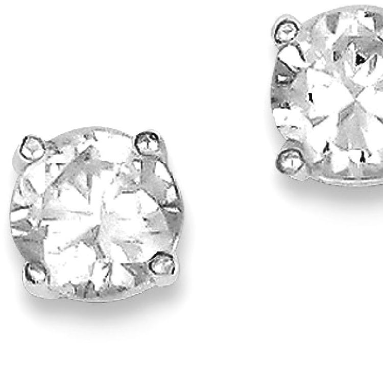 925 Sterling Silver Cubic Zirconia Cz Post Stud Earrings Ball Button Fine Jewelry Gifts For Women For Her