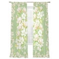 thumbnail image 2 of Spring Floral Sheer Curtains 108 Inches Long 2 Panels Set, Window Sheer Curtains for Living Room/Bedroom, Watercolor Orchid Flowers Leaves Botanical Green Light Filter Rod Pocket Curtain 52''x108''x2, 2 of 8