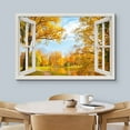 thumbnail image 3 of wall26 Canvas Print Wall Art Window View Autumn Fall Orange Forest Tree Field Wilderness Nature Photography Realism Scenic Landscape Colorful Multicolor for Living Room, Bedroom, Office - 24"x36, 3 of 5