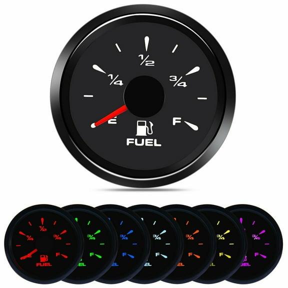Geloo 52mm Fuel Level Gauge Marine Boat Car Truck Fuel Oil Gas Tank Level Gauge Meter Waterproof 9-32V
