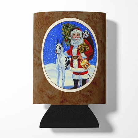 

Carolines Treasures 7083CC Harlequin Great Dane with Santa Claus Can or Bottle Hugger Can Hugger multicolor