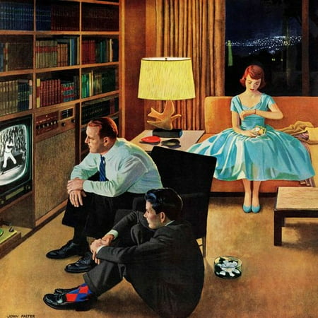 Marmont Hill Date with the Television by John Falter Painting Print on Wrapped Canvas