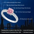 thumbnail image 2 of Gem Stone King 1.74 Cttw Round 6MM Pink Zirconia Ring for Women (Size 8), 2 of 5