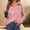 Pink, variant on Qulqfy Women Plus Size Sweatshirts Quarter Zip Long Sleeve Ribbed Pullover Fall Sweatshirts Women's Blue Tops 2XL