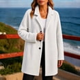thumbnail image 5 of DeHolifer Women's Coat Plus Size Fleece Lapel Button Down Solid Color Mid-Length Winter Warm Outwear White, 5 of 5