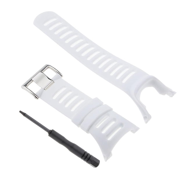 Methold Correas de reloj de de caucho para Ambit3 Ambit 2 Ambit 1 Relojes inteligentes Blanco plateado 24 mm