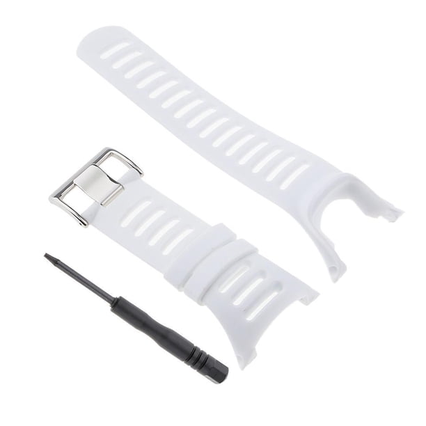 Methold Correas de reloj de de caucho para Ambit3 Ambit 2 Ambit 1 Relojes inteligentes Blanco plateado 24 mm