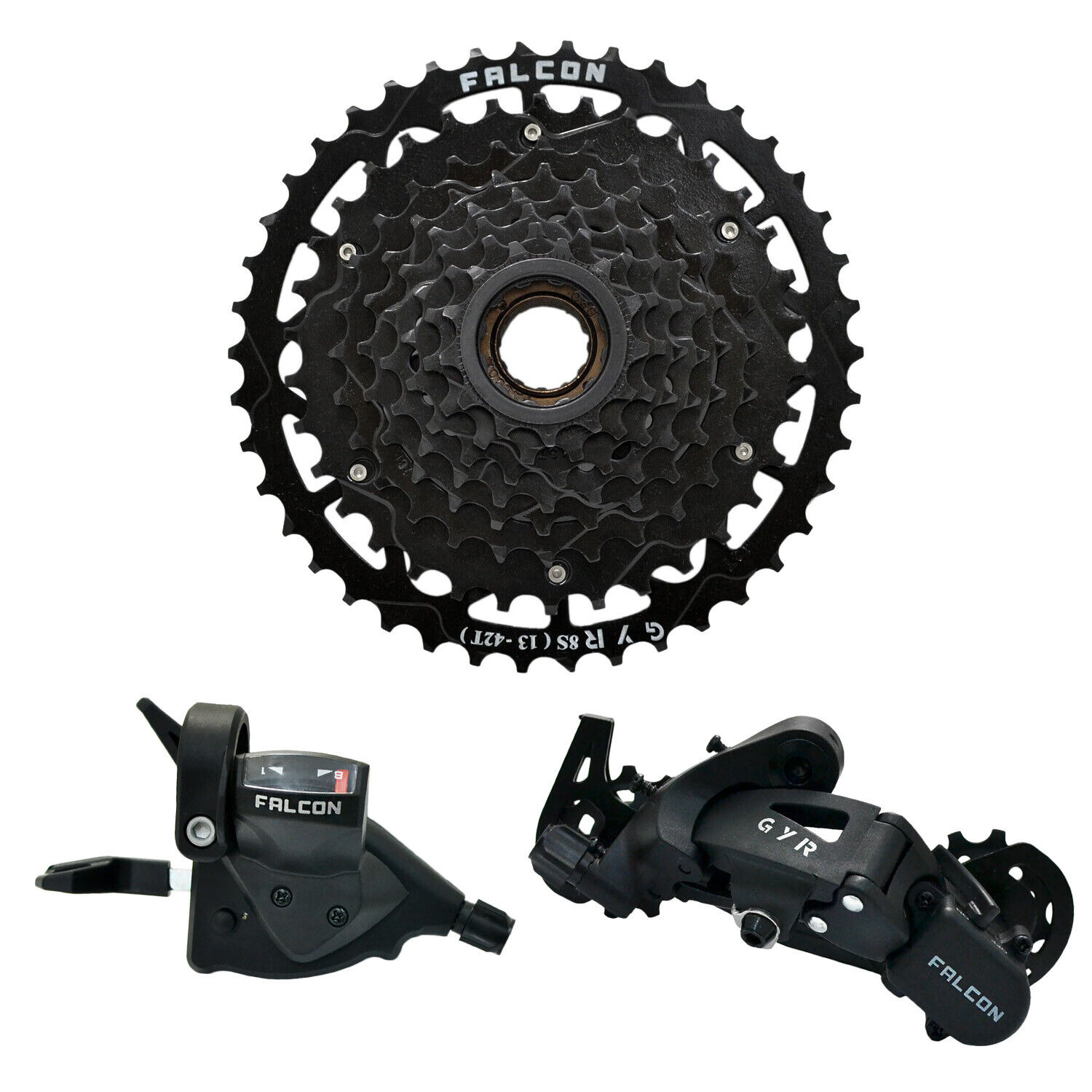 Ruota Libera Falcon FW-840 Per Bici 8 Velocità, 13-40T, Ingranaggi In Acciaio, Compatibile Shimano/Sram, Colore Nero