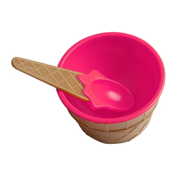 Naiovety Taza de helado para niños, postre para niños, regalos de helado, tazón de postre encantador, tazón de mezcla de PP con cuchara, juego de Mostrada Rosa roja Naiovety HA001694-08