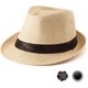 thumbnail image 1 of Straw Trilby Fedora Hat for Men 1920s Short Brim Wool Felt Panama Cap 7 1/4, 1 of 5