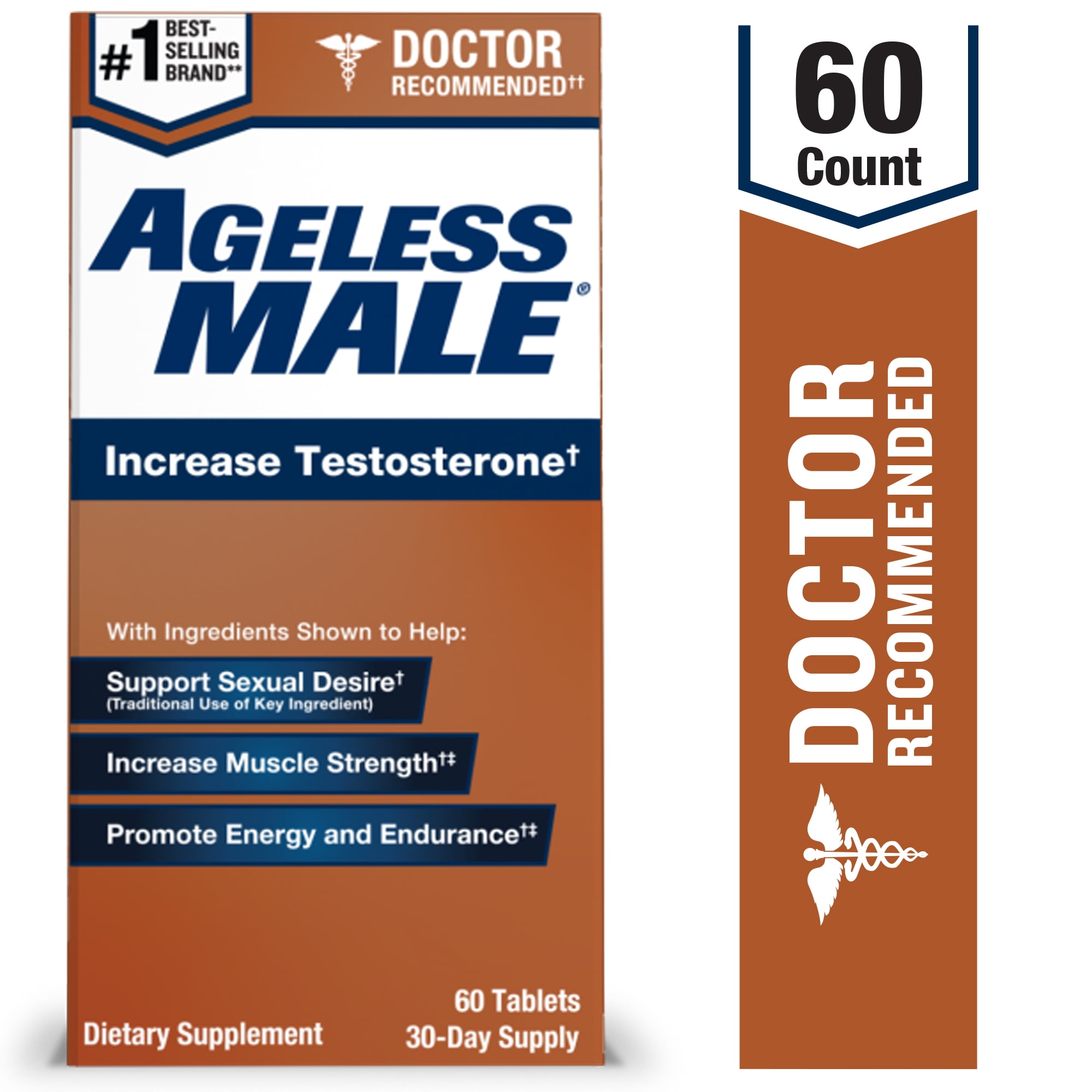 Ageless Male Testosterone Booster Supplement with Ashwagandha, 60