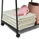 thumbnail image 5 of Perchero 2 en 1 con cesta metálica de 2 niveles, carrito de almacenamiento con ruedas, organizador de ropa, perchero con ruedas, para el hogar, dormitorio, lavandería, espacio pequeño, entrada., 5 of 7