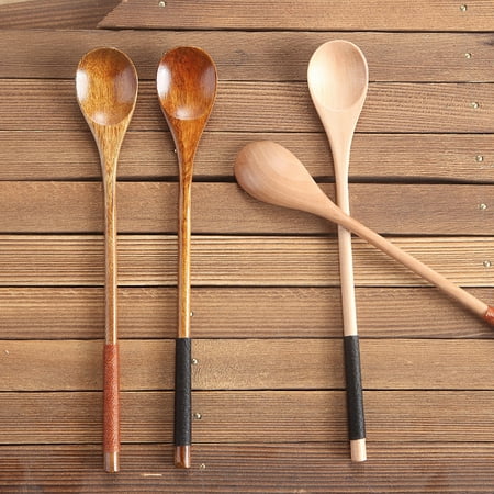 

Windfall Long Handle Wooden Spoons Wood Soup Spoons for Eating Mixing Stirring Long Handle Spoon with Japanese Style Kitchen Utensil Eco Friendly Table Spoon
