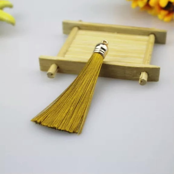 U8MO 3'' Tassel Craft Jewelry Making DIY Earrings Accessory Pendant Curtain Tassels-22# earthy yellow