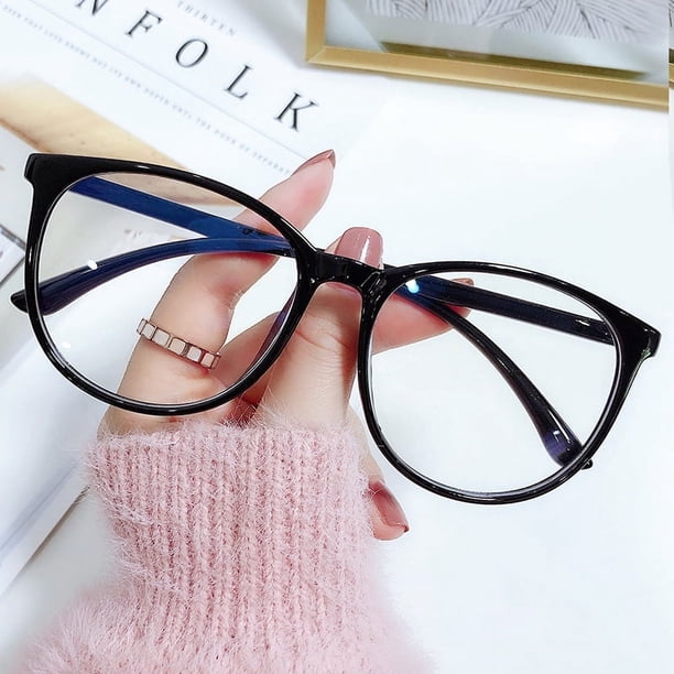 Gafas de sol modernas con montura grande y protección contra la luz azul, estilo versátil, lentes planas y protección contra la luz azul