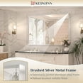 thumbnail image 5 of Keonjinn Brushed Nickel Vanity Mirror 48” x 36” Large Rectangle Mirror Wall Mounted Mirror, Silver Modern Frame Metal Mirror(Horizontal/Vertical), 5 of 8