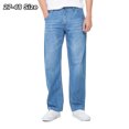 thumbnail image 2 of Pantalones vaqueros de verano para hombre, de talla grande 44, 46 y 48, finos, holgados, clásicos, de pierna recta, 100 % algodón, de marca, a la moda, informales, 2 of 5