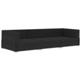 thumbnail image 3 of vidaXL 3 Piece Garden Sofa Set with Cushions Poly Rattan Black, 3 of 11