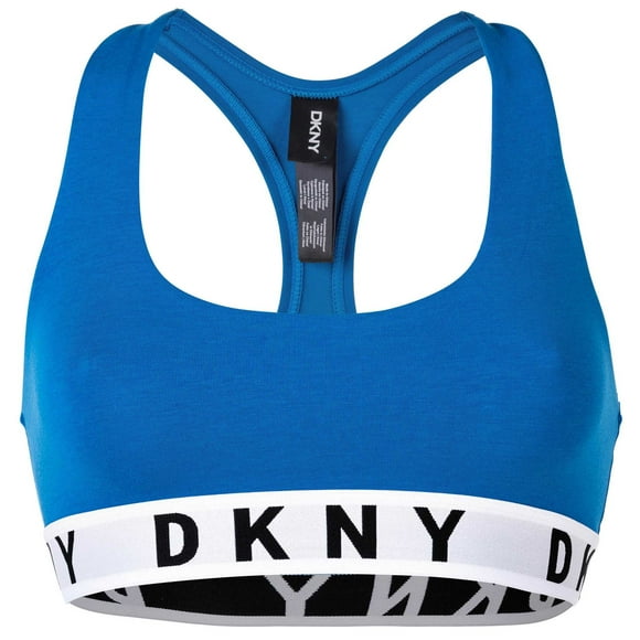 DKNY Bustier pour Femmes - Soutien-Gorge, BH, Dos Nageur, Logo, Couleur Unie Bleu 2TG(XX-Grand)