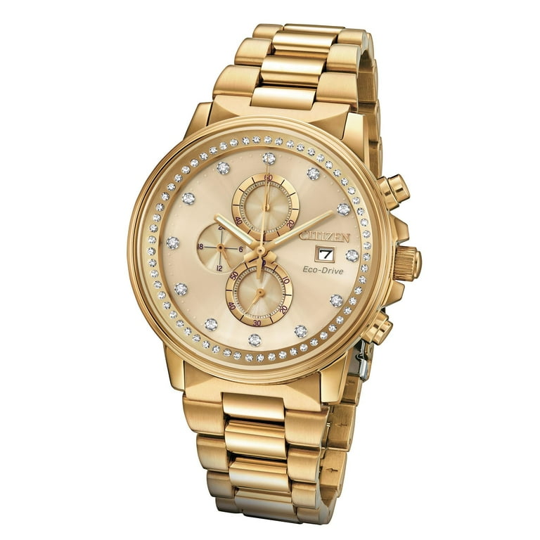 Citizen Men's Eco-Drive Gold-Tone Chronograph Crystal