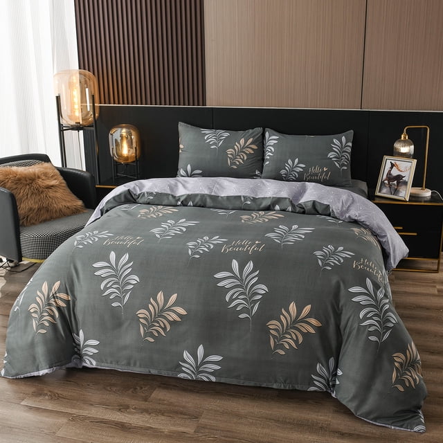 Yellow Floral Duvet Cover Set Flowers Double-sided Printing Bedding Set Ultra Soft Microfiber Comforter Cover with 2 Pillowcases